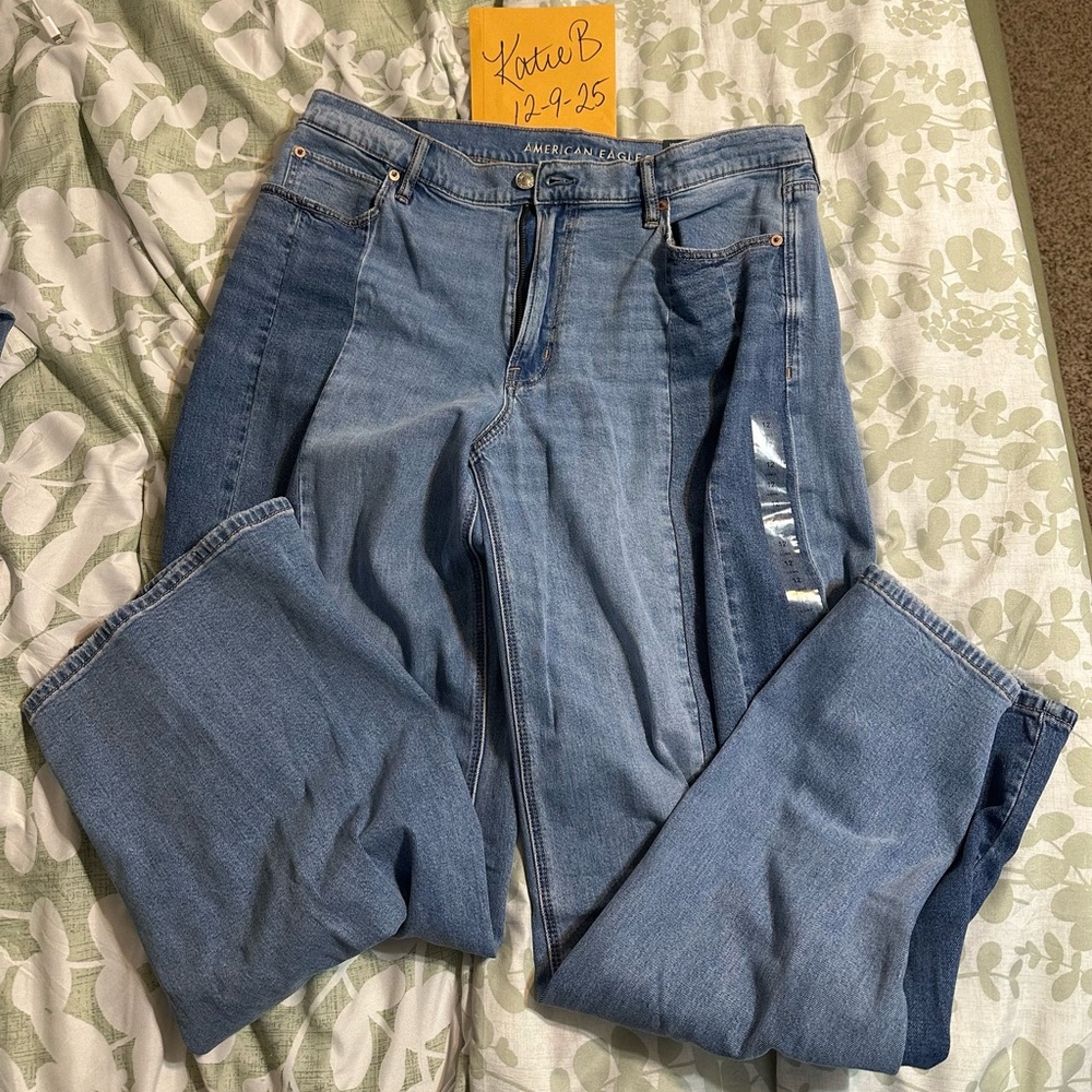 American Eagle Outfitters Ultra Wide Leg Low-rise Stretch Jeans Size 12 Long